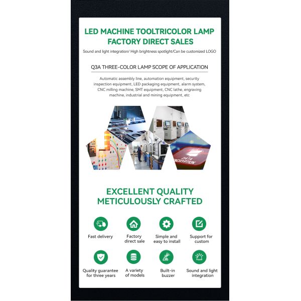 Feu de signalisation d'avertissement de tour personnalisé à une seule couche et à trois couleurs LED