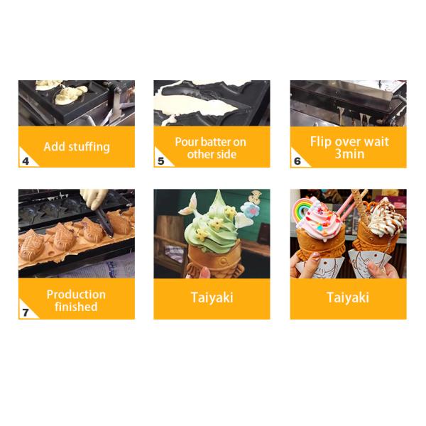 220в Электрический 5 шт. Открытый рот рыбьей формы вафли производитель Тайяки Машина 375*700*290