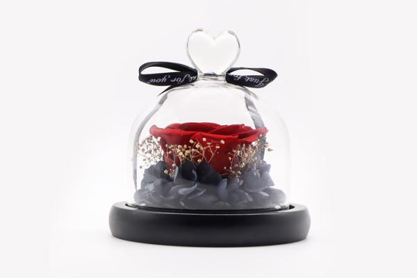 romantic eternal fresh rose preserved box gift artificial eternal rose flower in glass weddings decoration flower preser