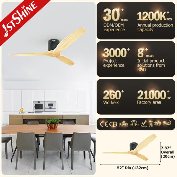 Ventilador de teto decorativo com inverter de motor de corrente contínua de 5 velocidades