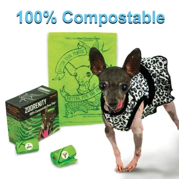 100% Compostable Products for Dogs Dog Poop Bags Large Leak Proof Waste Bag with Bone Holder
