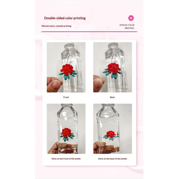 FCOLOR UV DTF Printer Crystal Label UV Color White Double-Sided Small Printer Roll Logo UV Label Glossy
