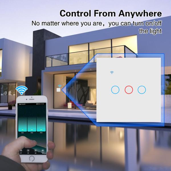 Tuya Smart Home Light Switch Smart WIFI Panel Glass 4 Gang Work With Google Assistant Amazon Alexa Yandex Alice Voice