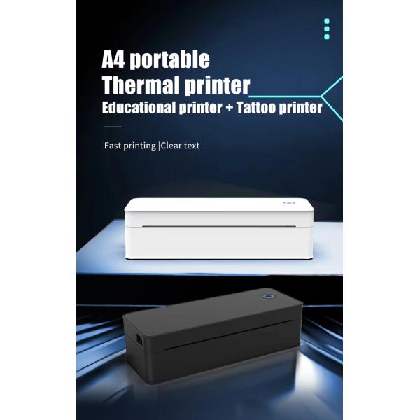 Thermal Printer New Arrival Tattoo Bluetooth Supports A4 Width for Mobile Office Receipt and Printing