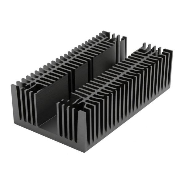 Disipador de calor de aletas afeitadas de aluminio anodizado negro para electrónica