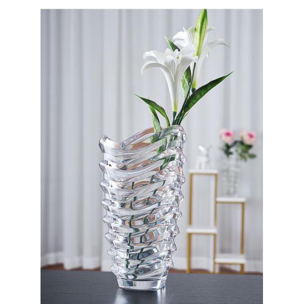 Factory Custom Well-design High Quality Rim Gold Decorative Clear Glass Wedding Vase
