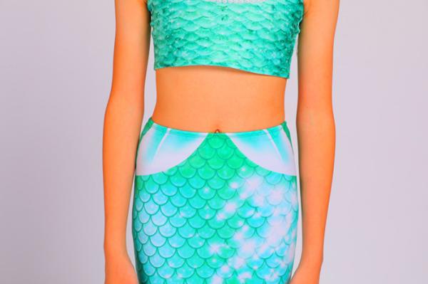 Ultra Shiny Childrens Mermaid Tails , Baby Mermaid Tail Green White Color