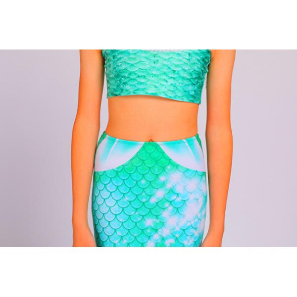 Ultra Shiny Childrens Mermaid Tails , Baby Mermaid Tail Green White Color