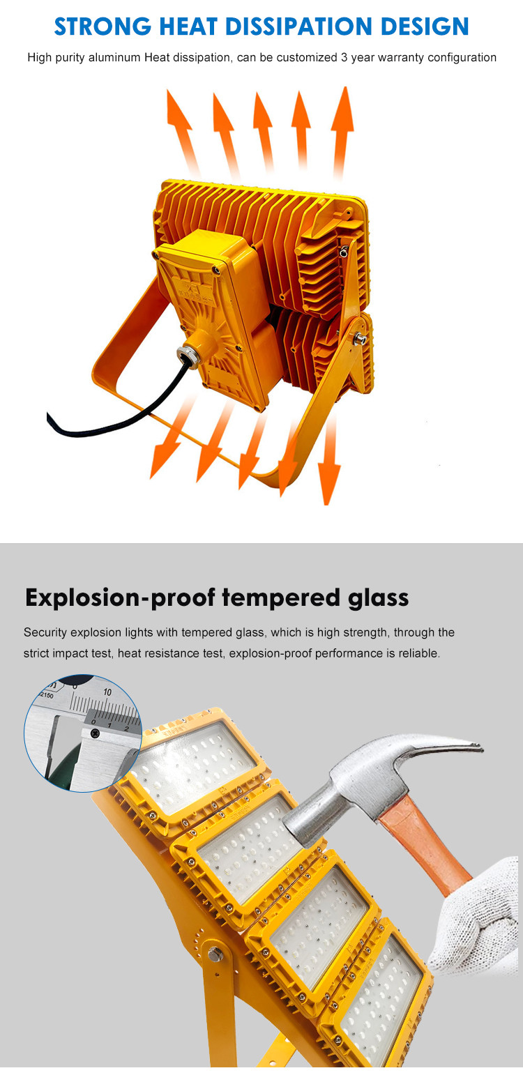 OEM ATEX Одобрение светодиодного освещения закаленное стекло класса 1 Div 1 осветительные приборы