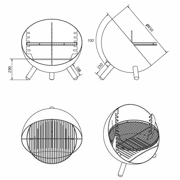 Металла Corten древесины барбекю Corten барбекю угля грилей горящего на открытом воздухе варя стальное