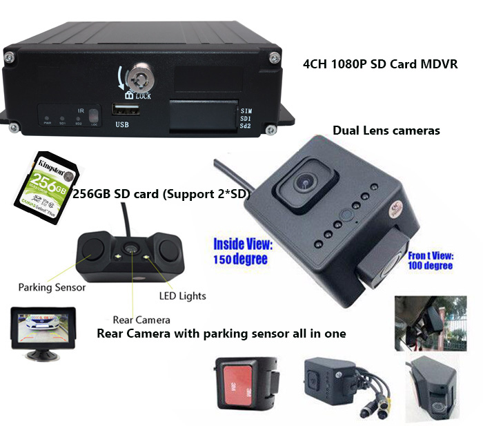 Функциональная 4-канальная SD карта MDVR с зашифрованным проигрывателем / светодиодным дисплеем
