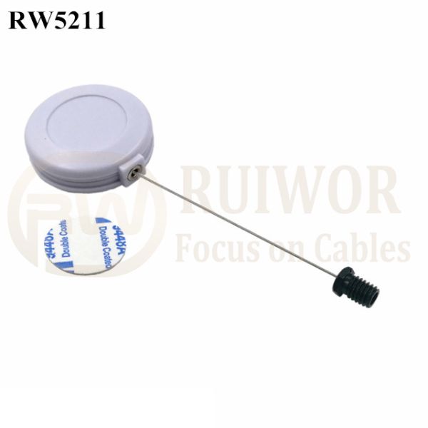 RW5211 Round Anti Theft Retractor Plus M6x8MM /M8x8MM Or Customized Flat Head Screw Cable End