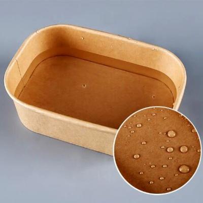 50pc Leak Proof Rectangular Paper Takeaway Box Eco friendly 32 Oz Capacity (Customized Logo)