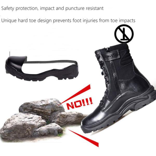 Shock Absorption Military Leather Boots Cotton Lining Combat Hiking Boots