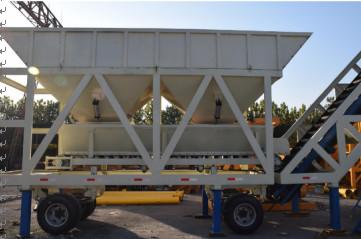 YHZS50 JS1000 Concrete Batching Plant Mobile Type With 50 M³/H Capacity