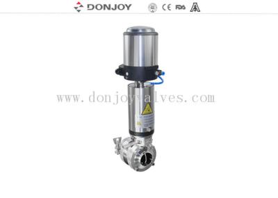 Válvula de borboleta pneumática do assento dobro de Mixproof com cabeça esperta C-TOP 1 - 4 SS316L