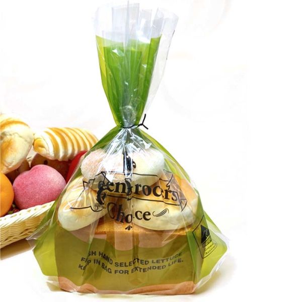 Custom Logo Clear Twist Tie Bags Moisture Resistant Bread Plastic Bags Food Grade