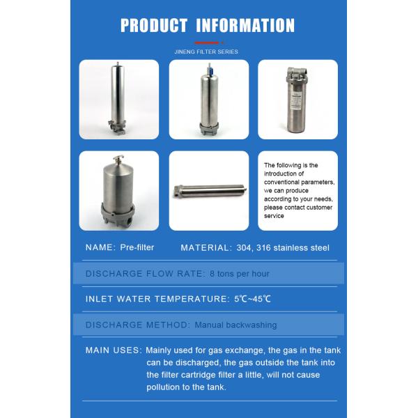 40 Micron 13.12 Inches Waterdrop Spin Down Sediment Filter For Pre Filtration System