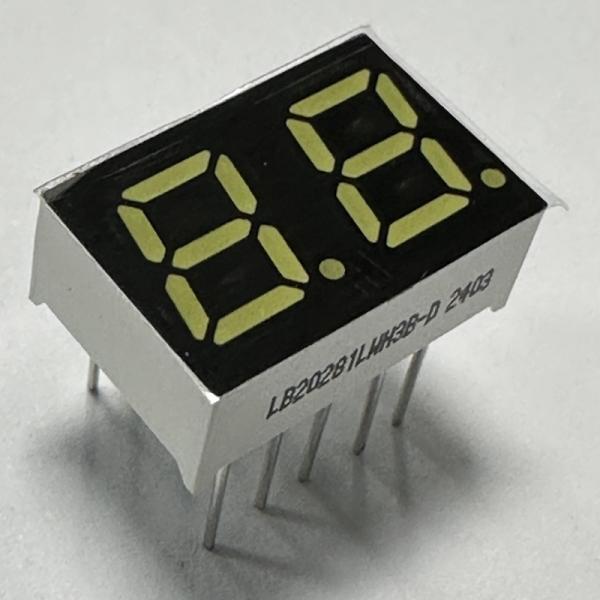 Super Bright White 2 Digit 7mm 7 Segment LED Display Common Cathode for Home Appliances