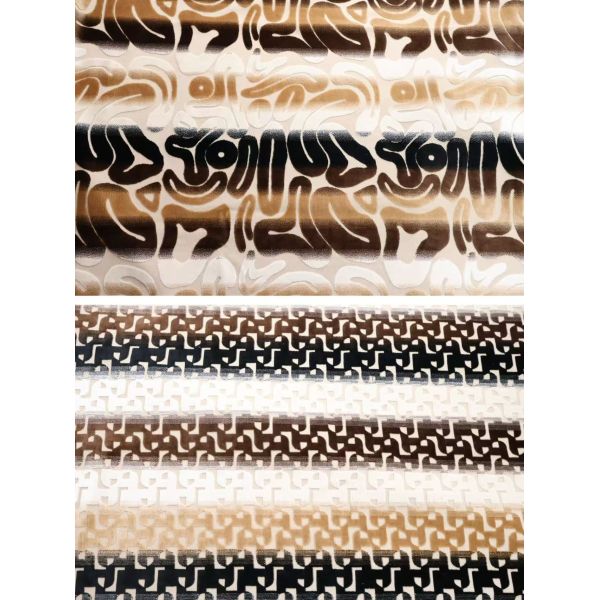 Gradient Geometric Jacquard Velvet with Color Stripes---Homelike