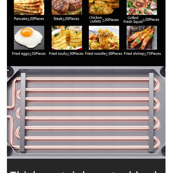 550x425x225mm Commercial Vertical Cast Iron Electric Griddle with Stainless Steel Body