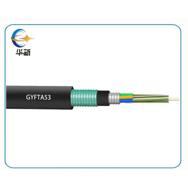 Underground direct buried FRP Strength Member Outdoor Fiber Optic Cable Double Armored Fiber Optic Cable GYFTA53 Anti-Rodent APL Tape Double Sheath Stranded Loose tube Fiber Optic Cable