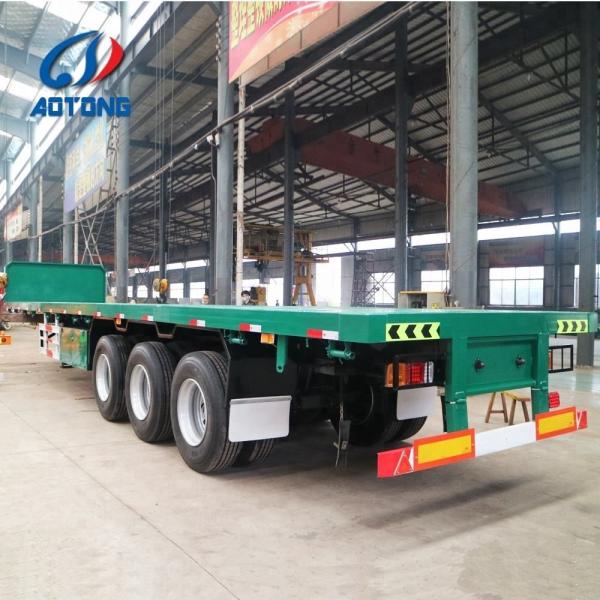 Max Payload 60TONS Flat Platform Truck Trailer for Durable Container Transportation
