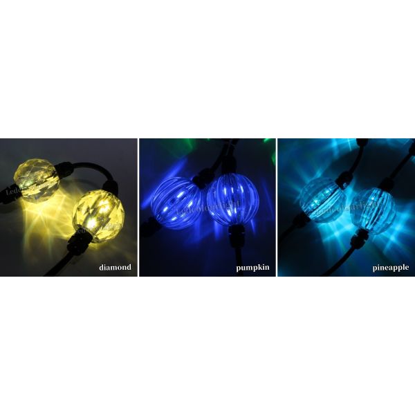 40mm 50mm 60mm DMX RGB Crystal LED 3D Ball Light String for Holiday Lighting
