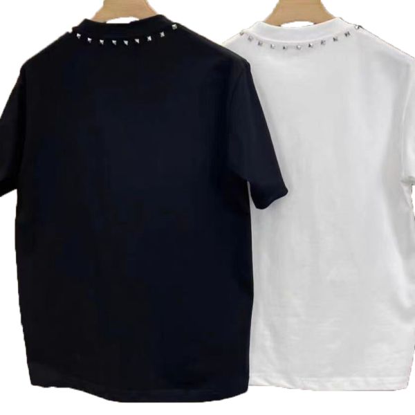 Manufacturer Wholesale Custom Summer Men'S T-Shirts Blank 100% Cotton Print Graffiti Rivet Design Tee Tshirt for Men