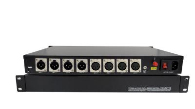 Professional broadcast 4ch BIDI balanced audio converter to fiber optic with XLR connector FC/LC/SC/ST