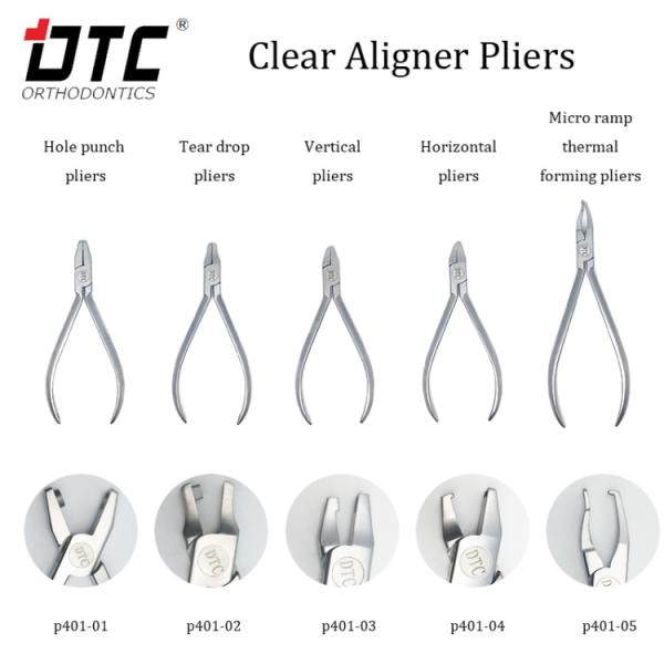 Stainless Steel DTC Orthodontic Dental Micro ramp thermal forming Clear Aligner pliers