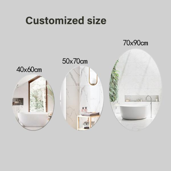 Modern Design Full Length Wall Sticker Mirror for Customized Size Bathroom Decoration