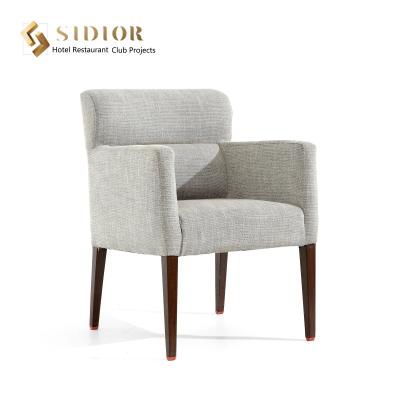 Dried Solid Wood Fabric Gray Upholstered Dining Chairs H860mm For Hotel