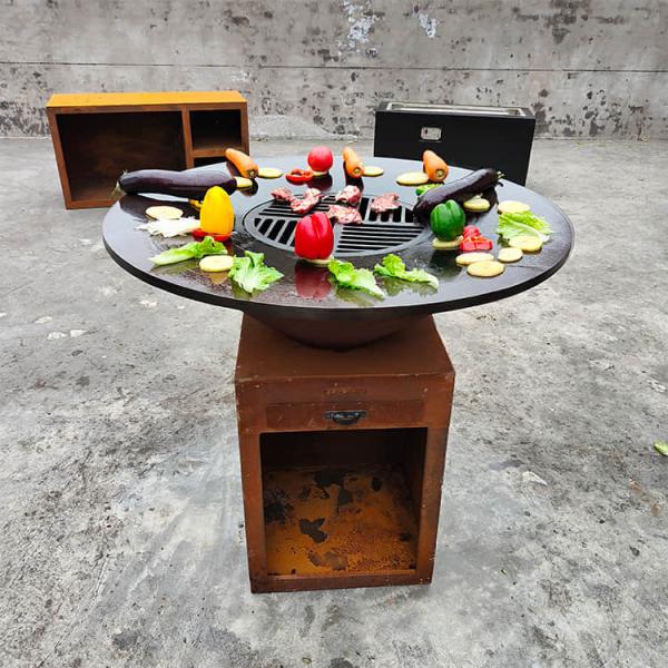 3.5ft Steel BBQ Grill Corten Braziers Wood Burning Bbq Pit