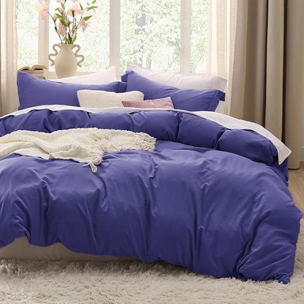 Set de ropa de cama extra blanda de 3 piezas, incluye 1 cubierta de edredón con cierre de cremallera y 2 almohadillas