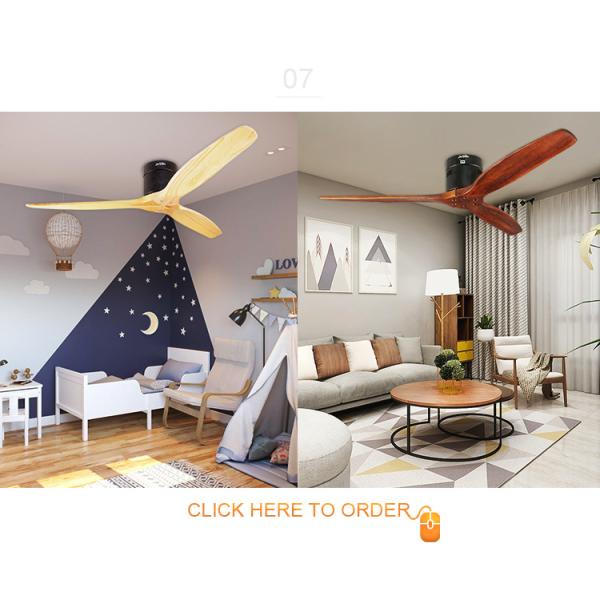 1stshine Moderno nórdico 3 lâminas de madeira flush ventilador de teto temporizador incluído para sótão sala