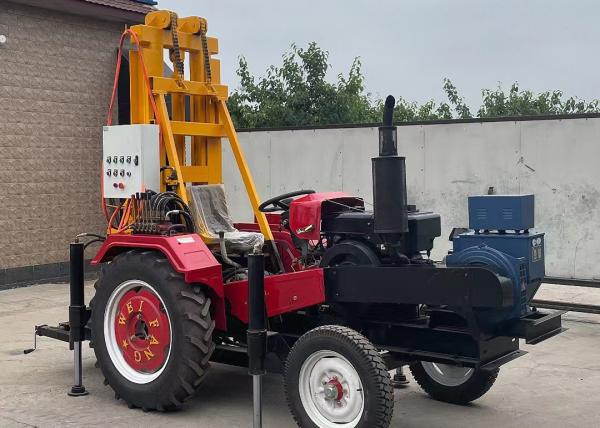 100 Meters Drilling Depth Tractor Drilling Machine With Optional Color And 76mm Rod Hole Diameter