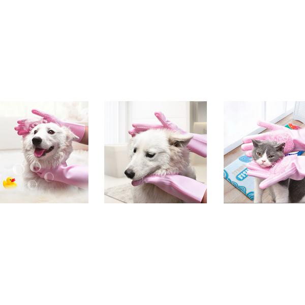 Massage Gloves Bath Grooming Dog Cleaning Washing Bathing Tool Shampoo Hand Comb Silicone Pet Brush