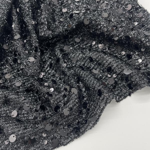Waterproof Durable Embroidered Sequin Lace Fabric M18-002