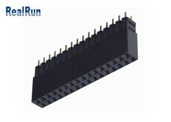 VCD 0.1 DC500V Pcb Female Header Double Row 32P Golded PA6T