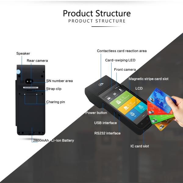 4G Smart Android Handheld Pos Terminal With High Speed Thermal Printer