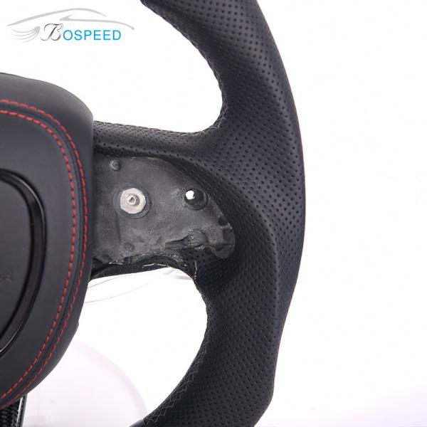 Black Interior Dodge Carbon Fiber Steering Wheel Challenger Perforated Leather