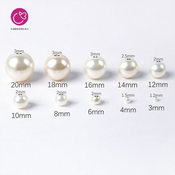 Wholesale High Quality Round Pearls With Hole Multi Sizes Colors Loose Beads Pearls for Garment Accessories