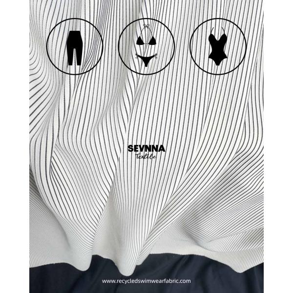 330gsm 66%Recycled Poly + 11%Nylon + 23%Spandex Recycled Swimwear Fabric for Beach, Pool