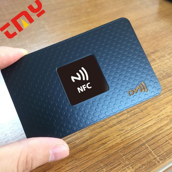 Customized Logo 24Kt Gold Steel Metal Digital Tag Blank Metal Business Card With NFC Chip