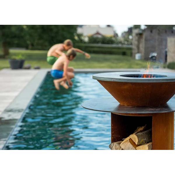 Двойная наслоенная яма огня БАРБЕКЮ Corten угля гриля барбекю Plancha стальная