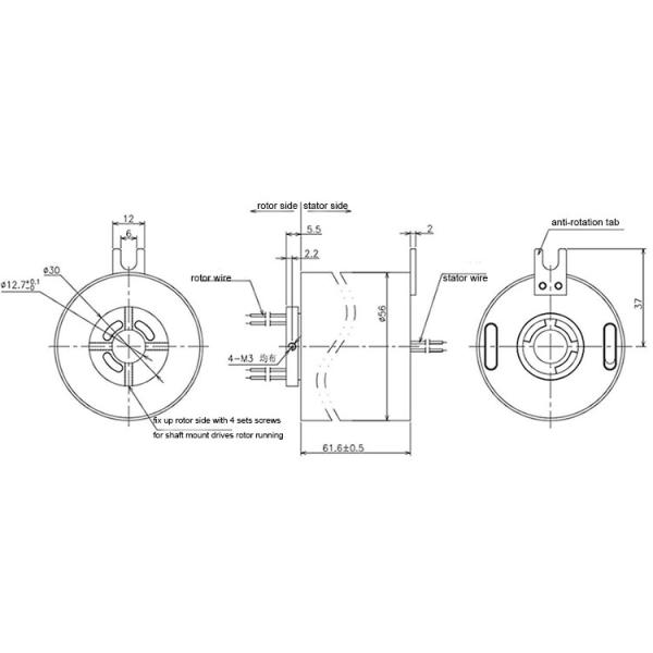 Circuito 18 a través del anillo colectando del agujero, mini anillo colectando de 12.7m m para la antena de radar