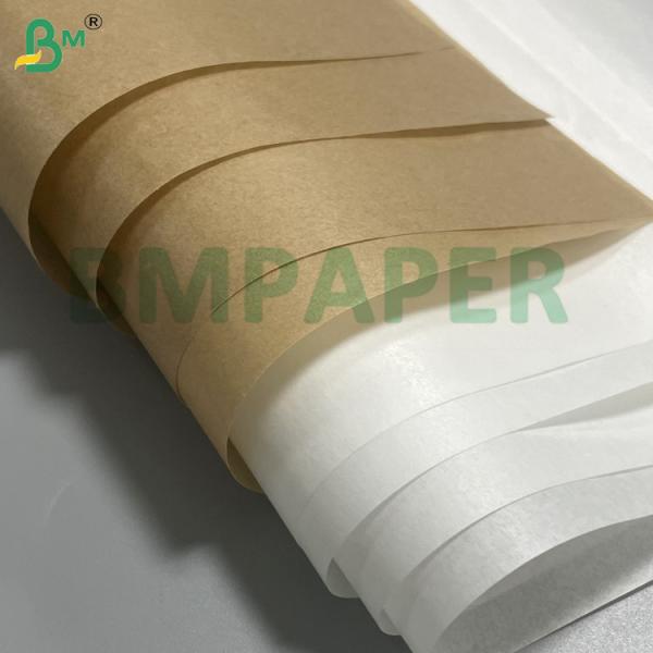 40g 45g 50g Papier sulfurisé blanc et brun, imperméable et résistant à l'humidité, avec revêtement silicone double face, pour emballage alimentaire, compatible micro-ondes