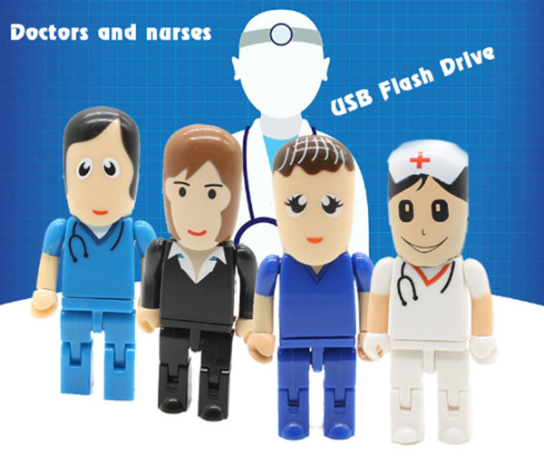 Доктор Нянчить Усб Вспышка Управлять, ручка Пендриве 32ГБ памяти робота мультфильма медицинская