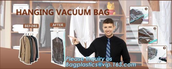 garment canvas tote with vacuum bag, Vacuum hang compressed bags for Down jacket, Compressed Saving Suitcase Space bags